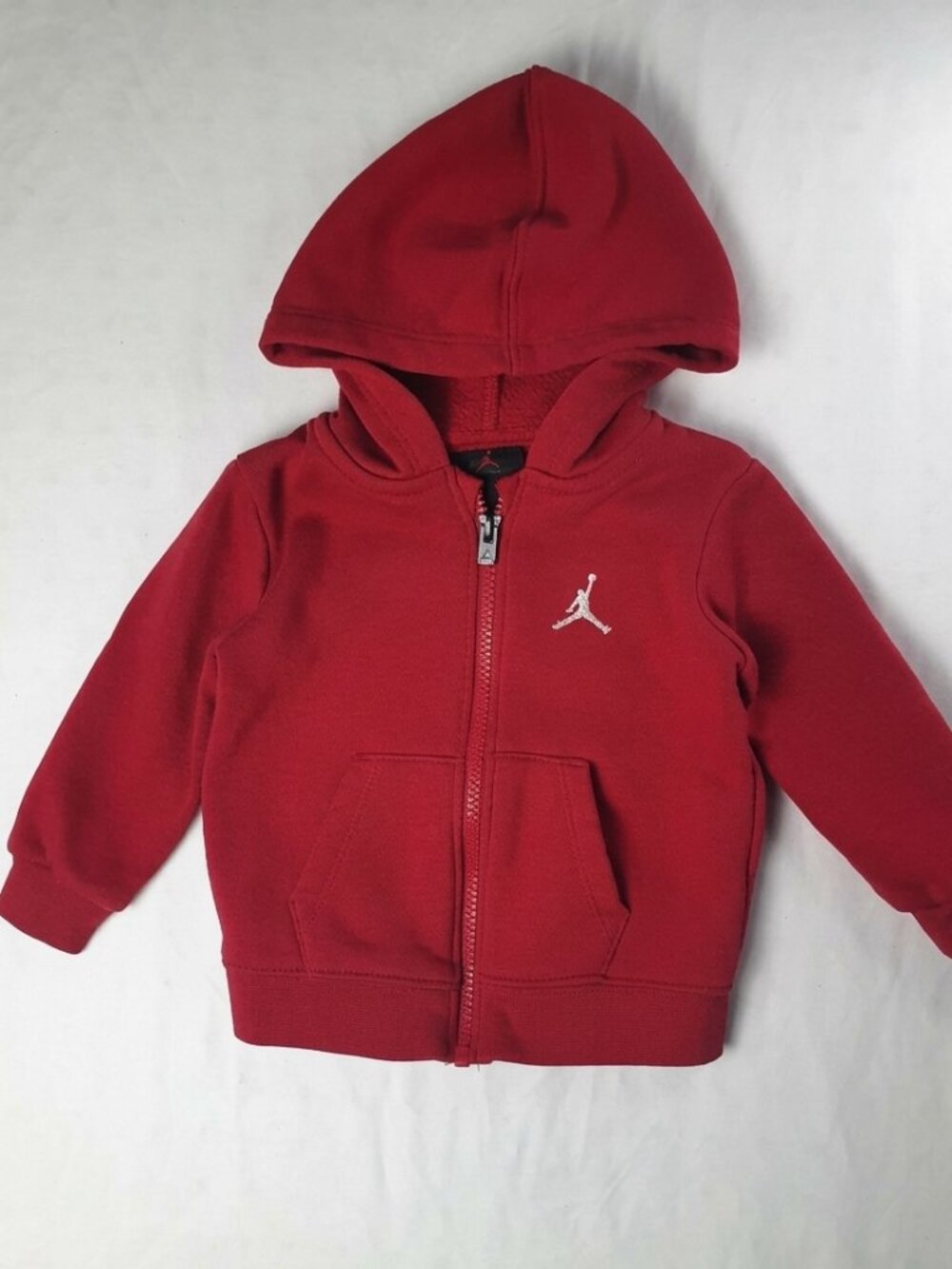 Jordan Baby Boy Red Full-Zip Fleece Hoodie - Size 12M